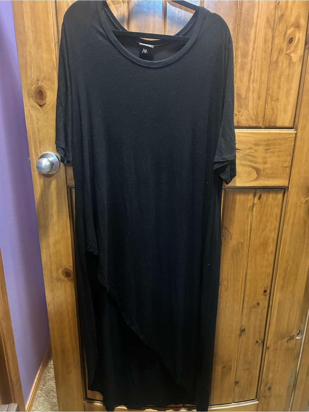 Black Oversized Maxi T-Shirt w/slit